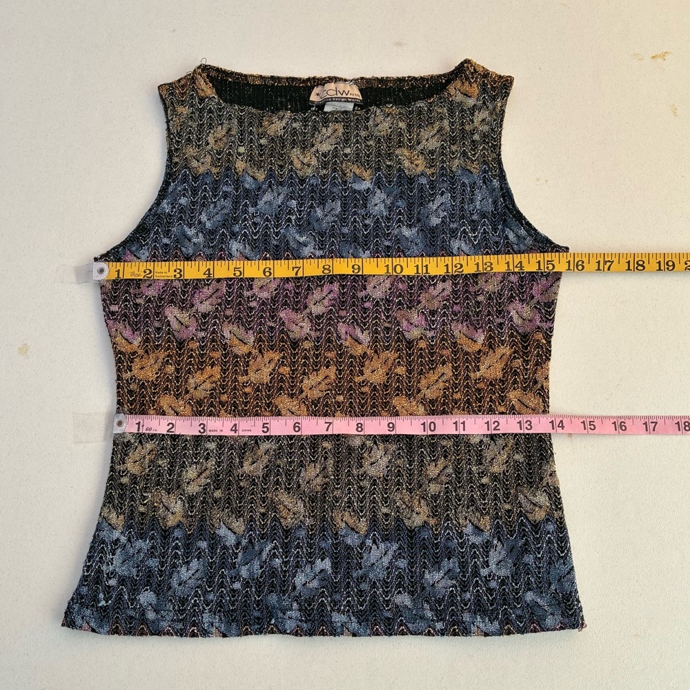 Vintage 90’s Multicolour Tapestry Woven Fitted Top - Picture 4 of 6